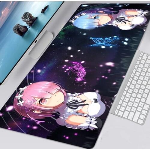 XXL Re Zero Kara Mousepad Kawaii Gaming Accessories Non-slip Mouse Pad Big Size 40x90CM Gaming Mausepad Deskmat Tappetino Mouse