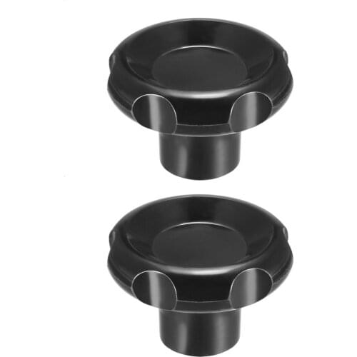 Uxcell Round Knob Grip Handle M10 Diameter Metal Insert Female Thread Black 2 Pcs