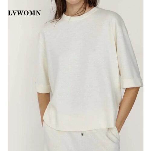LVWOMN Women's Plain T-shirts