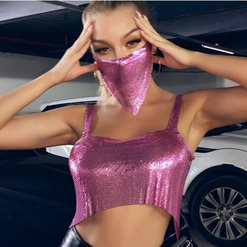 Sexy Women Metal Mesh Face Masks Decoraitve Night Club Party Hollow Out Mask Mask with Jewelry Face Jewelry Mask