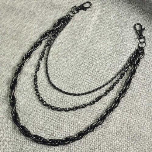 Fashion Black Alloy Pants chain Trousers Chain Punk Hip-hop Trendy Chains on jeans Metal trouser belt