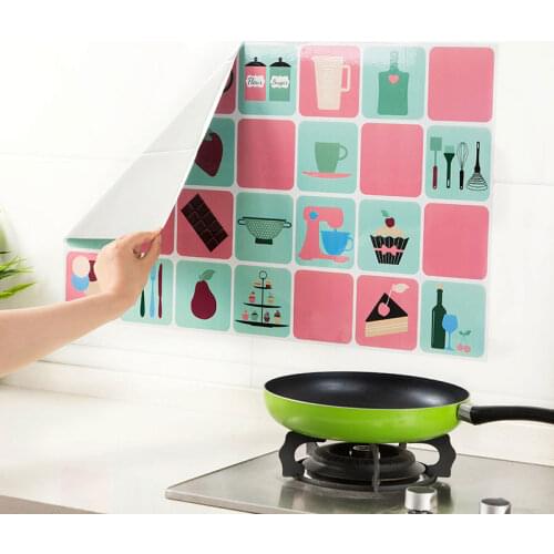 Kitchen Stickers Waterproof And Proof Oil Sticker Cartoon DIY Wall Art Decal Decoration Oven Dining Hall Wallpapers Home Decor