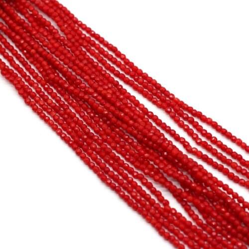 Natural Coral Beads Faceted Oblate Coral Loose Beads Necklace Accessories Charms for Jewelry Making Bracelet Earrings DIY Gift