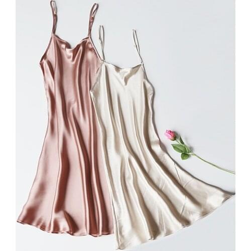 100% Natural Silk Dress Solid Color Sexy Party Silk Dress Classic Multi-color Natural Silk Mini Dress