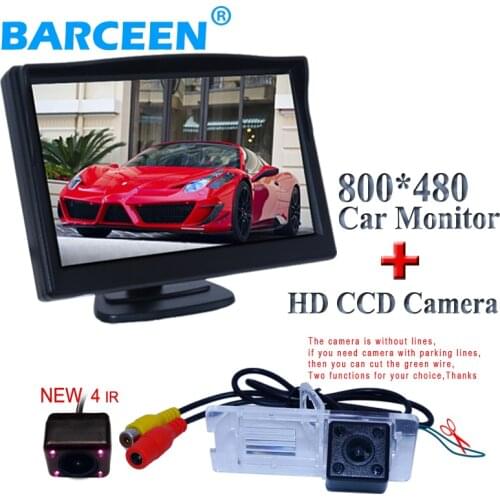 Original car parking camera plastic shell material + car rear monitor 5" lcd display for Renault Fluence for renault megane
