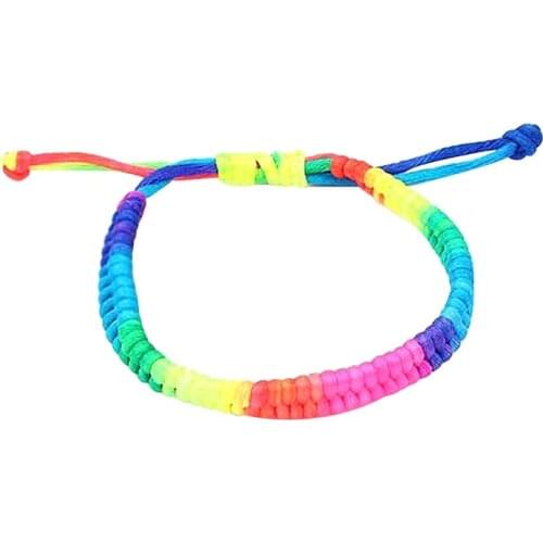For Girls Woven Bracelet Rainbow Fluorescent Colors Wonderful Integrate Jewelry New Attractive Adjustable