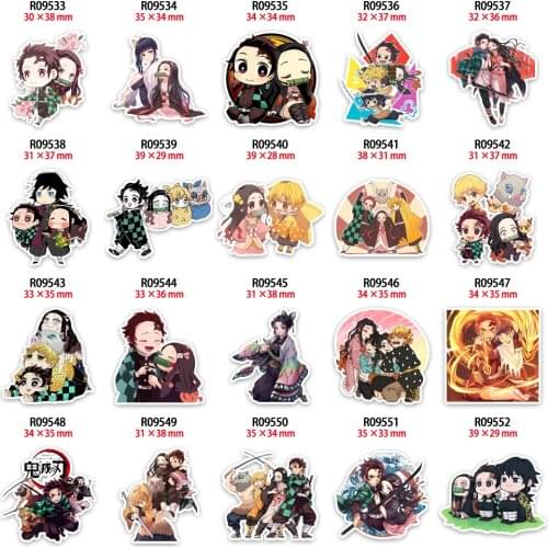 Flatback Planar Resin Kimetsu No Yaiba Character Printed Kamado Tanjirou Kamado Nezuko for Crafts DIY Haribow Accessory