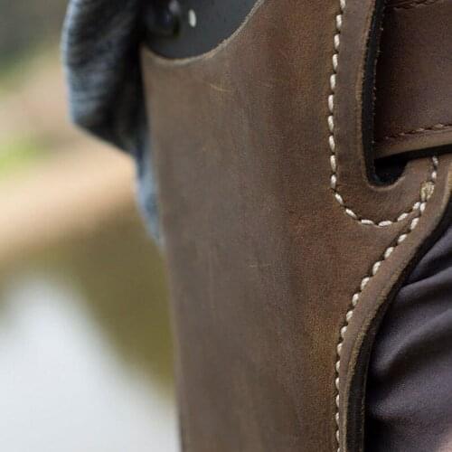 Portable Men Phone Waist Bag Waterproof Leather Cellphone Bag Belt Waist Bag Purse Phone Wallet Outdoor Sports Male Hiking Bags