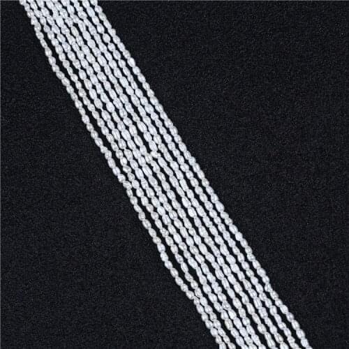 Cheap price 1.5-2 mm rice shape fresh water pearl strands