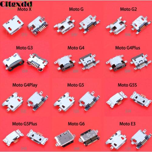 1PCS Micro USB Jack Socket Connector Female 5 pin Charging Port For Motorola Moto X G G2 G3 G4 G4Plus G4Play G5 G5S G5Plus G6 E3