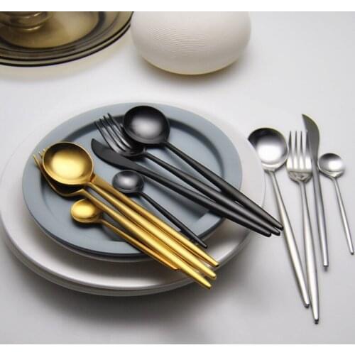 Luxury Gold Plated Cutlery Set Stainless Steel Steak Knives Forks S poons Set Restaurant Dinnerware Sets for wedding