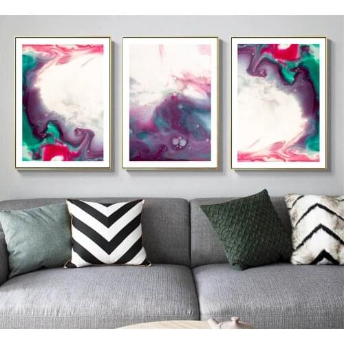 Self-adhesive Wallpaper Home Decor Colorful Ink Abstract Wall Art Posters And Prints Wall Pictures For Kitchen Room Decoration