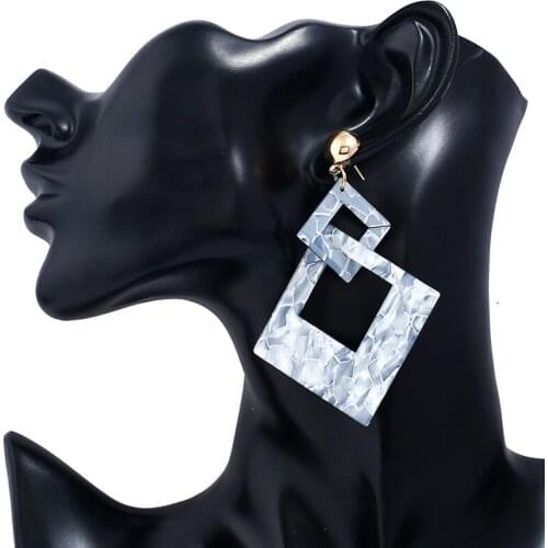 2 pairs/pack Retro fashion new solid color geometric acrylic pattern earrings charm jewelry accessories to send girlfriend gifts