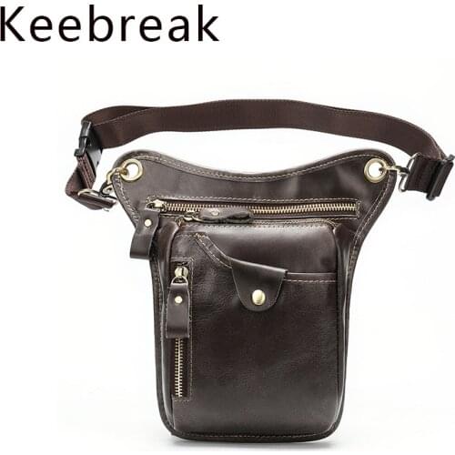 Genuine Leather Bag Leg Bags For Men Waist Pack Fanny Fannypack Vintage Small Travel Belt Pouch Bolsa De Pierna Banane Sac Homme
