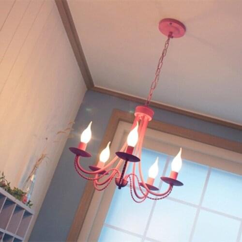 Warm Kitchen decor Chandelier led lighting Bar children Lamp Rural Dining Room Lamparas Modern mini Bar lamp pink kid lighting