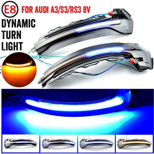 For Audi A3 8V S3 RS3 2013 2014 2015 2016 2017 2018 2019 2020 LED Dynamic Turn Signal Light Flowing Water Blinker Flashing Light