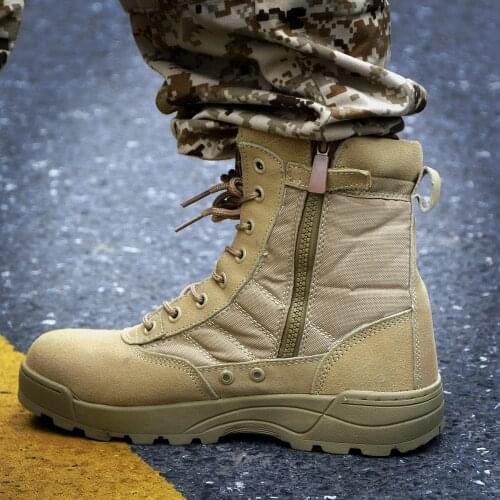 Tactical Military Boots Men Boots Special Force Desert Combat Army Boots Outdoor Hiking Boots Ankle Shoes Men Work Safty Shoes