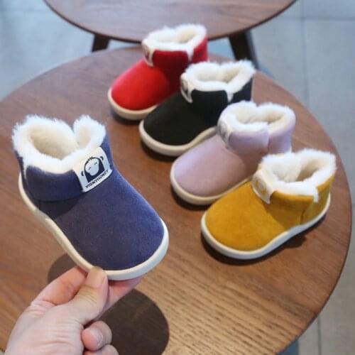 Winter Baby Girls Boys Boots Infant Toddler Snow Boots Warm Plush Outdoor Boots Soft Bottom Non-slip Kids Cotton Shoes