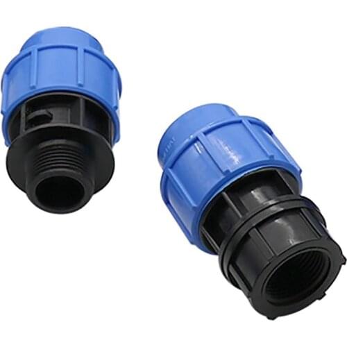 1 Pc Inner Diameter 20mm To 1/2" Internal/External Thread PE Straight Connector Garden Irrigation Pipe Connection Joint Adapter