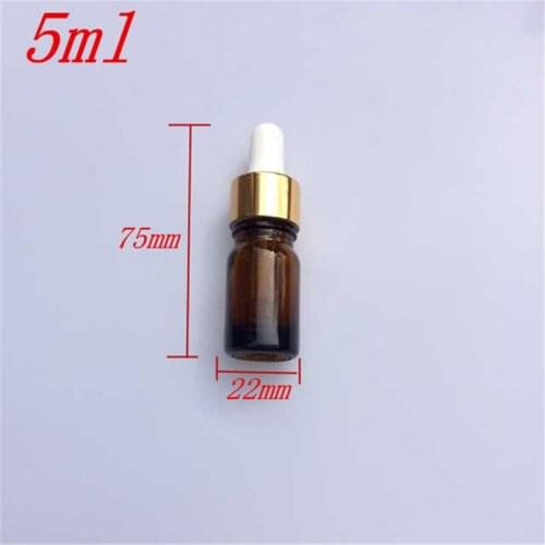 10 pcs 22x75 mm DIY 5ml Brown Glass Essential Oil Jars Reagent Liquid Pipette Bottle Aromatherapy Dropper Bottles