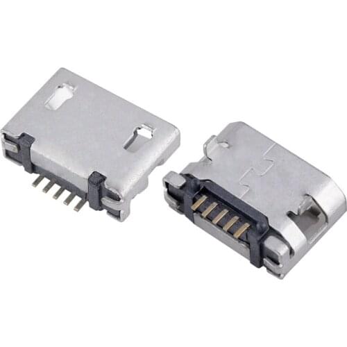 100Pcs/Lot Micro Female USB 5P Connector 5.9MM Plug-in Board Micro Usb For Mobile Charging Port tail plug