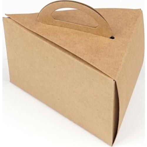 13*9.5*9cm Kraft paper Cake Box With Handle Brown Cake Box Food Packaging SN1528