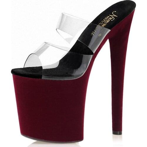 20CM Party Elegant New Sexy Fetish Pole Dance Shoes Nightclub Party High Models Platform Slippers Women Stripper Heels Open Toe