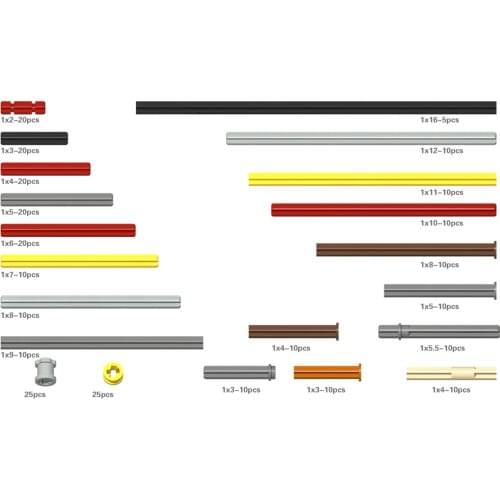 295Pcs DIY Educational Parts Differential Cross Axle For Standard Building Block Brands For Children Toys Gift - Random Color