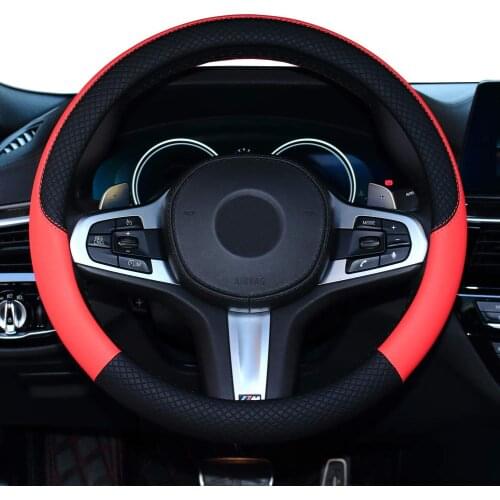 37CM 38CM Leather Car Steering Wheel Cover Universal Anti Slip Car Styling Sport Auto Steering Wheel Covers