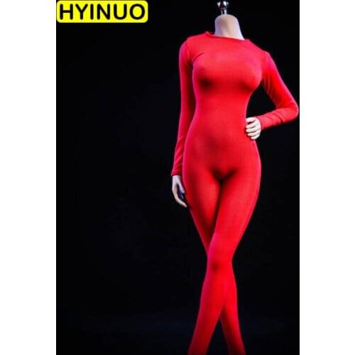 4 Color Suit 1/6 Scale 19XG37 Sexy Female Long Sleeved Bodysuit Clothes Suit Clothes Clothing Set For 12" Figure Female Body