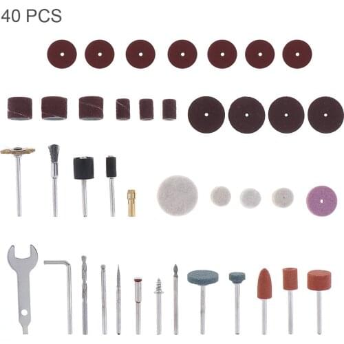 40pcs/set Mini Electric Grinding Accessories Rotary Tools with Saw Blade Wire Brush for Metal Wood Cutting Engraving Polishing