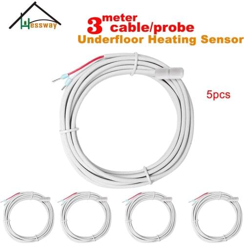 5PCS 3 Meters 10k ntc thermistor temperature sensor waterproof probe for IP68 Temperature Sensor