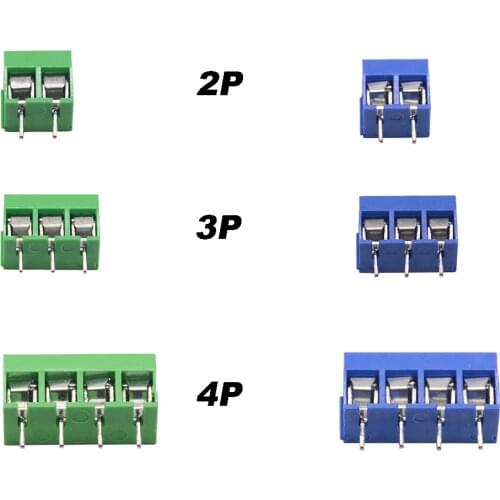 5PCS/Lot KF301-5.0-2P KF301-3P KF301-4P Pitch 5.0mm Straight Pin 2P 3P 4P Screw PCB Terminal Block Connector