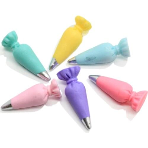 50/100pcs Supply Colorful Cake Making Tools Piping Bag Resin Decoration Keychain Art Decor Kids Kitchen Toys Jewelry Ornament