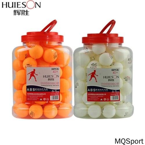 Huieson 60Pcs/barrel Professional 3 Star Table Tennis Ball D40+mm 2.8g ABS New Material Plastic Ping Pong Ball for Club Training