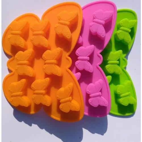 8 cavity butterfly shape silicone mold fondant cake decoration mold ice mold resin clay craft mold DIY tool