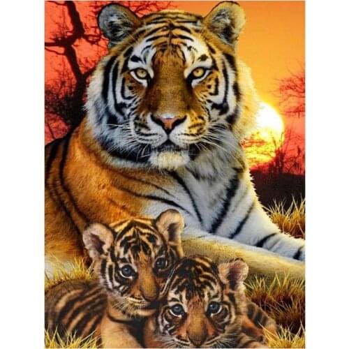 5D Diy Diamond Painting "Animal Tiger" Picture Cross Stitch 3D Rhinestone Embroidery Decoration WG2182