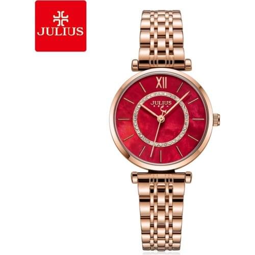 Julius Watch JA-1194 Womens Luxury Steel Dress Watch New Arrival Top Quality Quartz Shell Dial