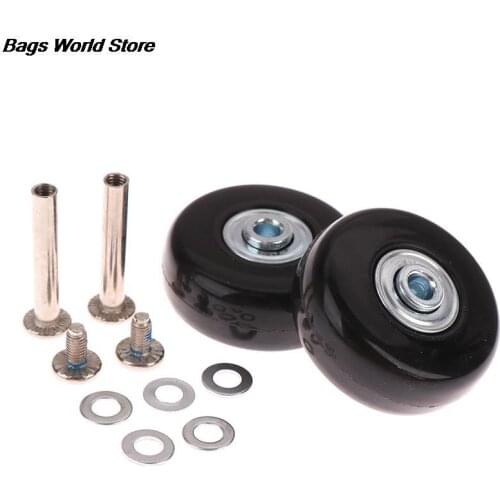 Black Luggage Suitcase Replacement Wheels Suitcase Repair OD 50mm Axles Deluxe Black With Screw Hot Sale