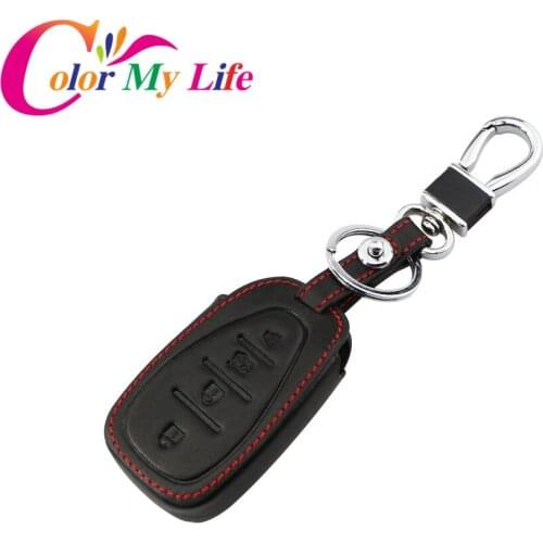 Color My Life 4 Buttons Leather Car Remote Key Case Keyboard Cover for Chevrolet Malibu XL Trax Summer New Cruze 2016 - 2020