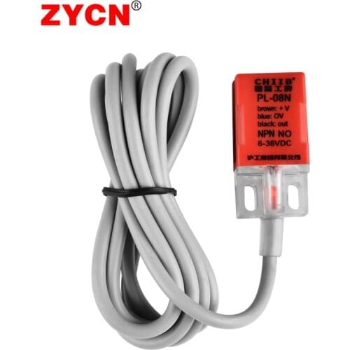 Proximity Sensor PL-08N2 8mm Sensing DC NPN NC Cube Shell Inductive Screen Shield Type Switch LP08