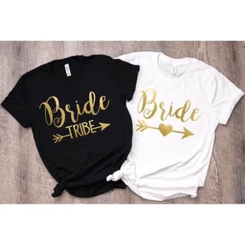 Bachelorette Party Bride Tribe T-Shirts Wedding Gift Bachelorette creative gift 100% cotton O Neck Short Sleeve Top Tee Graphic