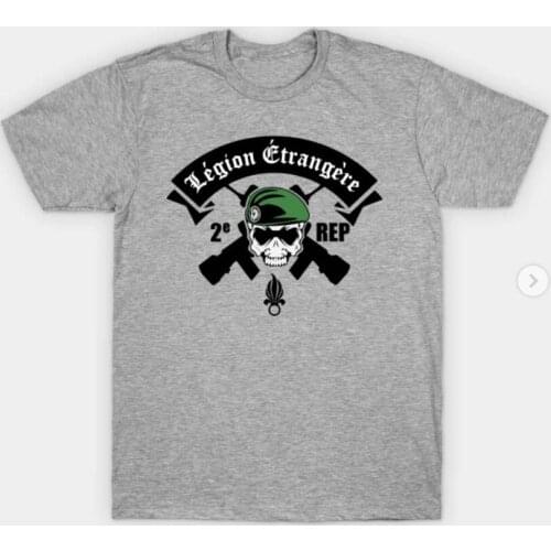 2 Rep French Foreign Legion Paratrooper Men T-Shirt Army Special Forces Shirts Short Casual 100% COTTON O-Neck Shirts