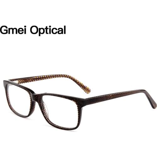 Gmei Optical Classical Square Acetate Full Rim Optical Men Glasses Frame Women Myopia Presbyopia Eyewear With Spring Hinges A010