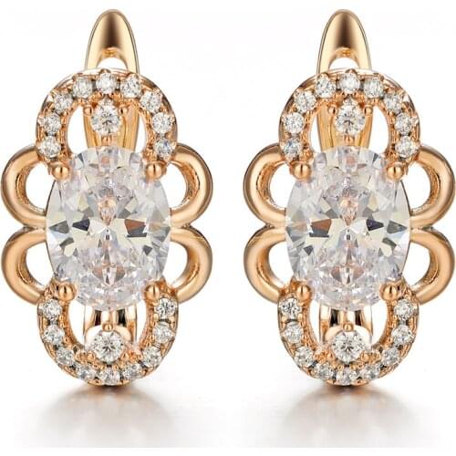 Hanreshe Cute Stud Earrings Classic Jewelry Gold Plated Romantic Mini Blue Green Crystal Zircon Earring Woman Girls Gift