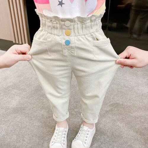 Baby Girl Cotton Casual Pants Cute Toddler Kids Trousers Children Spring Long Pants for Newborn Girls Infant Clothing for 12M-8Y
