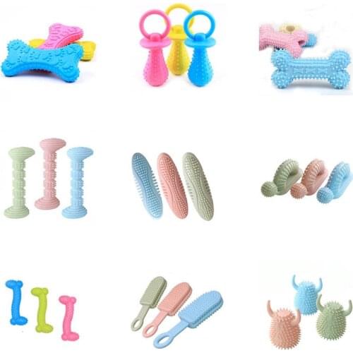 Dog Toys for Aggressive Chewers Non Toxic Dog Toys Molar Bite Rubber Chew Bone for Puppy Accessories