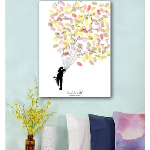 Wedding Guest Book communion Fingerprint tree Painting Personalized wedding gifts decor souvenir communion wall poster picture