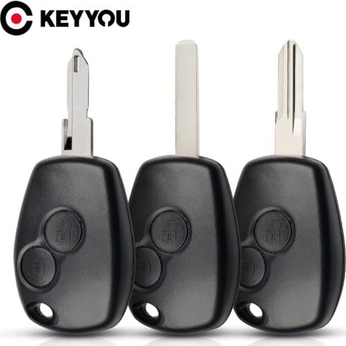 KEYYOU Remote Key Shell For Renault Duster Clio DACIA 3 Twingo Logan Sandero Modus For Nissan Fob 2 Buttons Car Alarm Key Case