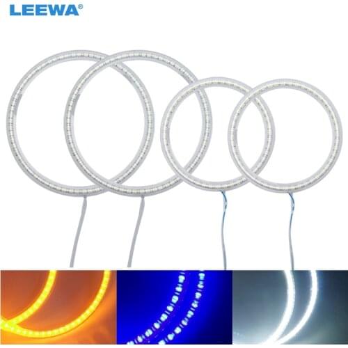 LEEWA 2X90mm 2X126mm 4pcs/Set Car SMD LED Halo Rings Angel Eyes DRL Head Lamp For VOLKSWAGEN Golf 4 White/Blue/Yellow #CA3774